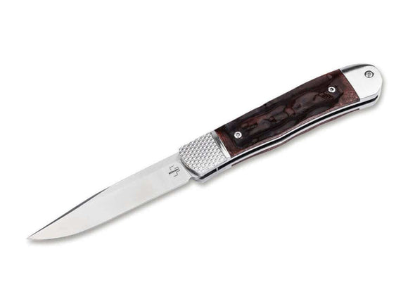 Boker Plus Hidden Release Automatic Trapper Knife D2 Steel Blade/Appaloosa Bone Handle SKU 01BP0029