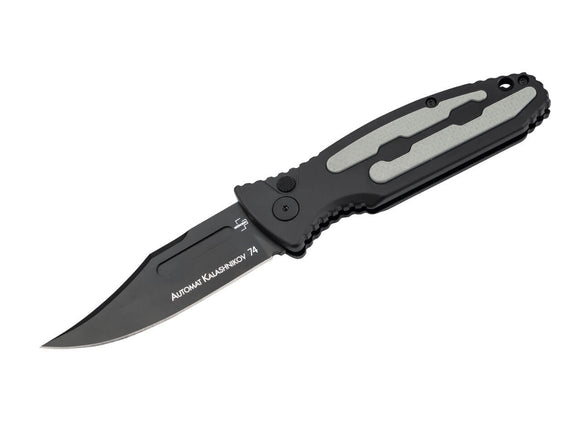Böker Plus Kalashnikov 74 Automatic Knife Black D2 SS Blade/Black Aluminum Handle SKU 01KALS136
