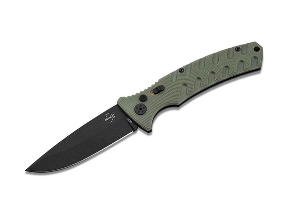 Böker Plus Large Strike Automatic Knife Green Grivory SKU 06EX901