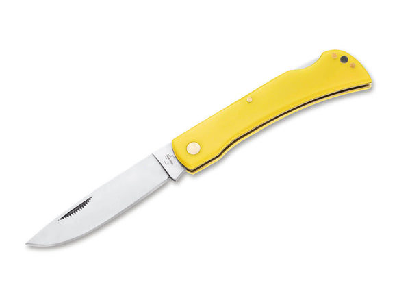 Boker Plus Rangebuster 2.0 Lock Back Knife Drop Point 8Cr13MoV Steel/Yellow Polymer Handle SKU 01BO172
