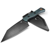 Benchmade Station Knife Fixed Blade w/Sheath Black CPM 154 Stainless-Steel Blade/Monitor Green Anodized Aluminum Handle SKU 4010BK-2501