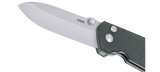 Columbia River Squid XM Button Lock Knife Stonewash D2 Tool Steel Blade/Green Micarta Handle SKU CRKT 2495GR