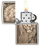 Zippo Lion Emblem Street Chrome Windproof Lighter