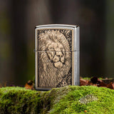 Zippo Lion Emblem Street Chrome Windproof Lighter