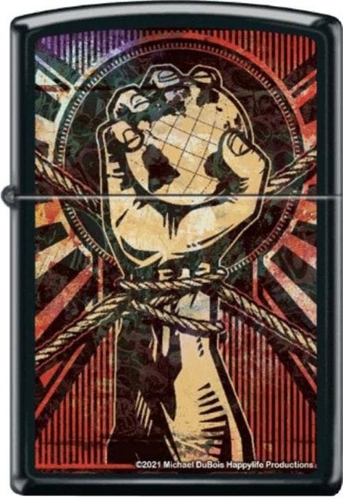 Hand Holding Globe by Mike Dubois Zippo Lighter