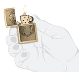 Zippo Odin Emblem Brushed Brass Windproof Lighter