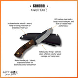 Condor Kinich Fixed Blade 1075 Steel With Leather Sheath