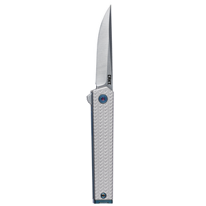 Columbia River Richard Rogers CEO Microflipper Knife Sandvik 12C27 Stainless Steel Blade/Alum. Handle with Blue Liners SKU CRKT 7081
