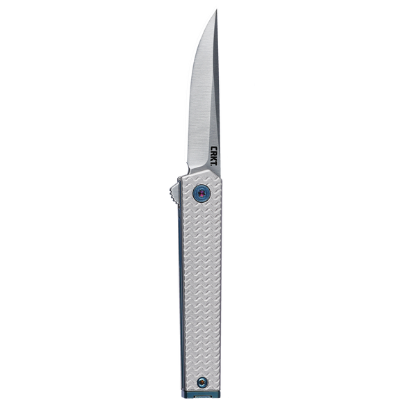 Columbia River Richard Rogers CEO Microflipper Knife Sandvik 12C27 Stainless Steel Blade/Alum. Handle with Blue Liners SKU CRKT 7081