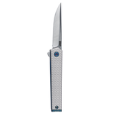Columbia River Richard Rogers CEO Microflipper Knife Sandvik 12C27 Stainless Steel Blade/Alum. Handle with Blue Liners SKU CRKT 7081