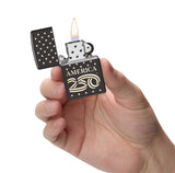 Zippo America250 Stars Design High Polish Black Lighter