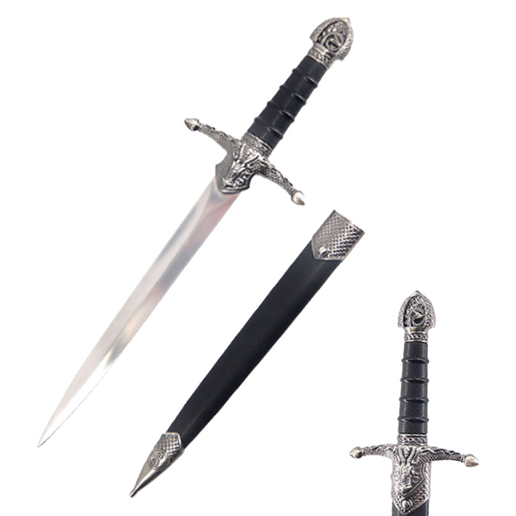 Defender Medieval Roman Dagger Snake Pattern Handle w/ Scabbard SKU 14287