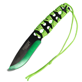 Defender-Xtreme 10" Black/Green Cord Wrapped Handle Hunting Knife SKU 14066