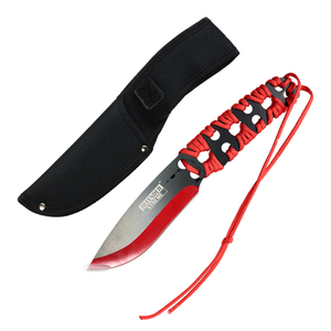 Defender-Xtreme 10" Black/Red Cord Wrapped Handle Hunting Knife SKU 14064
