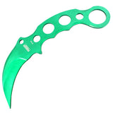 Defender-Xtreme Full Tang Tactical Combat Karambit Knife w/Sheath Green High Quality Steel SKU 9755