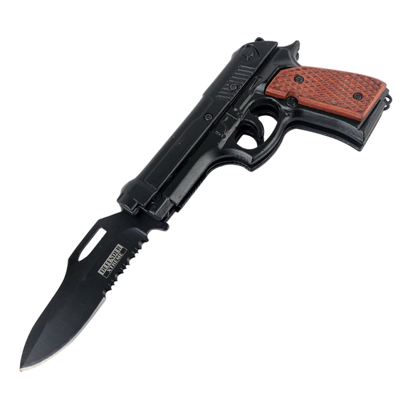 Defender-Xtreme Spring Assist Gun Folding Knife w/Holster SKU 13405