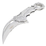 Defender-Xtreme Spring Assist Karambit Style Rescue Knife 3CR13 SS w/Sheath SKU 13156