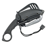 Defender-Xtreme Karambit Tactical Hunting Knife Stone Washed 3CR13 Steel w/Sheath & Firestarter SKU 13778