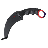 Defender-Xtreme Karambit Blue/Red 3CR13 SS/Black Handle SKU 13559