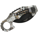 Defender-Xtreme Leaf Camo Spring Assisted Folding Karambit Knife 3CR13  SKU 13055