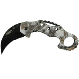 Defender-Xtreme Leaf Camo Spring Assisted Folding Karambit Knife 3CR13  SKU 13055