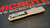 Microtech Ultratech Gen III ZBP Auto OTF Knife S/E Apocalyptic Half Serr. M390MK Steel Blade/Natural Clear Alum. Handle SKU 1121-11APNC