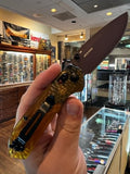 Benchmade Mini Freek Limited Edition AXIS Lock Knife Amethyst Cerakote CPM-M4 Premium Steel Blade/Amber Ultem Handle SKU  565PL-2501