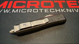 Microtech Daytona Auto OTF Knife S/E Half Serr. Apocalyptic Bohler M390MK Steel Blade/Black 6061-T6 Alum. Handle SKU 124-11APS