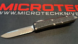 Microtech Daytona Auto OTF Knife S/E Half Serr. Apocalyptic Bohler M390MK Steel Blade/Black 6061-T6 Alum. Handle SKU 124-11APS
