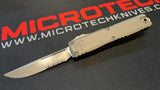 Microtech Ultratech Gen III ZBP Auto OTF Knife S/E Apocalyptic Half Serr. M390MK Steel Blade/Natural Clear Alum. Handle SKU 1121-11APNC