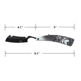 Dark Side Blades Straight Razor Black 3Cr13MoV Blade/Aluminum Handle with Black Vampire Design SKU DS-2005B