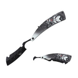 Dark Side Blades Straight Razor Black 3Cr13MoV Blade/Aluminum Handle with Black Vampire Design SKU DS-2005B