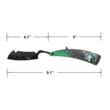 Dark Side Blades Straight Razor Black 3Cr13MoV Blade/Aluminum Handle with Green Vampire Design SKU DS-2005G