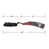 Dark Side Blades Straight Razor Black 3CrMoV Blade/Aluminum Handle with Red Vampire Design SKU DS-2005R