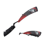 Dark Side Blades Straight Razor Black 3CrMoV Blade/Aluminum Handle with Red Vampire Design SKU DS-2005R