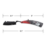 Dark Side Blades Straight Razor Black 3Cr13MoV Blade/Aluminum Handle with Red & Black Vampire Design SKU DS-2005RD