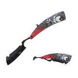Dark Side Blades Straight Razor Black 3Cr13MoV Blade/Aluminum Handle with Red & Black Vampire Design SKU DS-2005RD