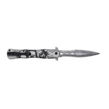 Dark Side Blades Spring Assist Liner Lock Knife Etched 3Cr13Mov Blade/Silver Aluminum Handle with Black Dragon Design SKU DS-A2001BK
