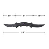 Dark Side Blades Spring Assist Double Bladed Liner Lock Knife Black 3Cr13MoV Steel Blades/Black Stainless-Steel Handle with Skull & Chains (Purple) SKU DS-A2010PL