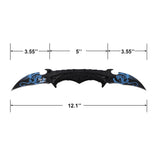 Dark Side Blades Spring Assist Double Bladed Liner Lock Knife Black with Blue Dragon 3Cr13MoV Steel Blades/Black Aluminum Handle SKU DS-A2011BL