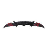 Dark Side Blades Spring Assist Double Bladed Liner Lock Knife Black with Red Dragon 3Cr13MoV Steel Blades/Black Aluminum Handle SKU DS-A2011RD