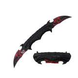 Dark Side Blades Spring Assist Double Bladed Liner Lock Knife Black with Red Dragon 3Cr13MoV Steel Blades/Black Aluminum Handle SKU DS-A2011RD