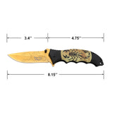 Dark Side Blades Spring Assist Liner Lock Knife Gold Electroplated Scorpion 3Cr13MoV Steel Blade/Aluminum Black & Yellow Scorpion Handle SKU DS-A2014SC