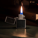 Zippo Black Leather Emblem Street Chrome Windproof Lighter