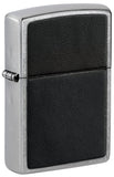 Zippo Black Leather Emblem Street Chrome Windproof Lighter