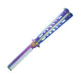 Butterfly Comb Training Knife Rainbow Stainless Steel SKU 197RBC