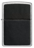 Zippo Black Leather Emblem Street Chrome Windproof Lighter