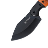 Elk Ridge Full Tang Fixed Blade Knife w/Leather Sheath Black 3Cr13MoV Stainless-Steel Blade/Wood Handle SKU ER-FIX113BK