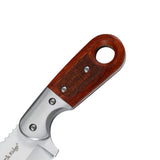 Elk Ridge Full Tang Fixed Blade Knife w/Leather Sheath Satin finish 3Cr13MoV Blade/wood Handle SKU ER-FIX113SL