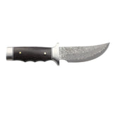 Elk Ridge Full Tang Fixed Blade Knife w/Leather Sheath Damascus Steel Blade/Wood Handle SKU ER-FIX116DM